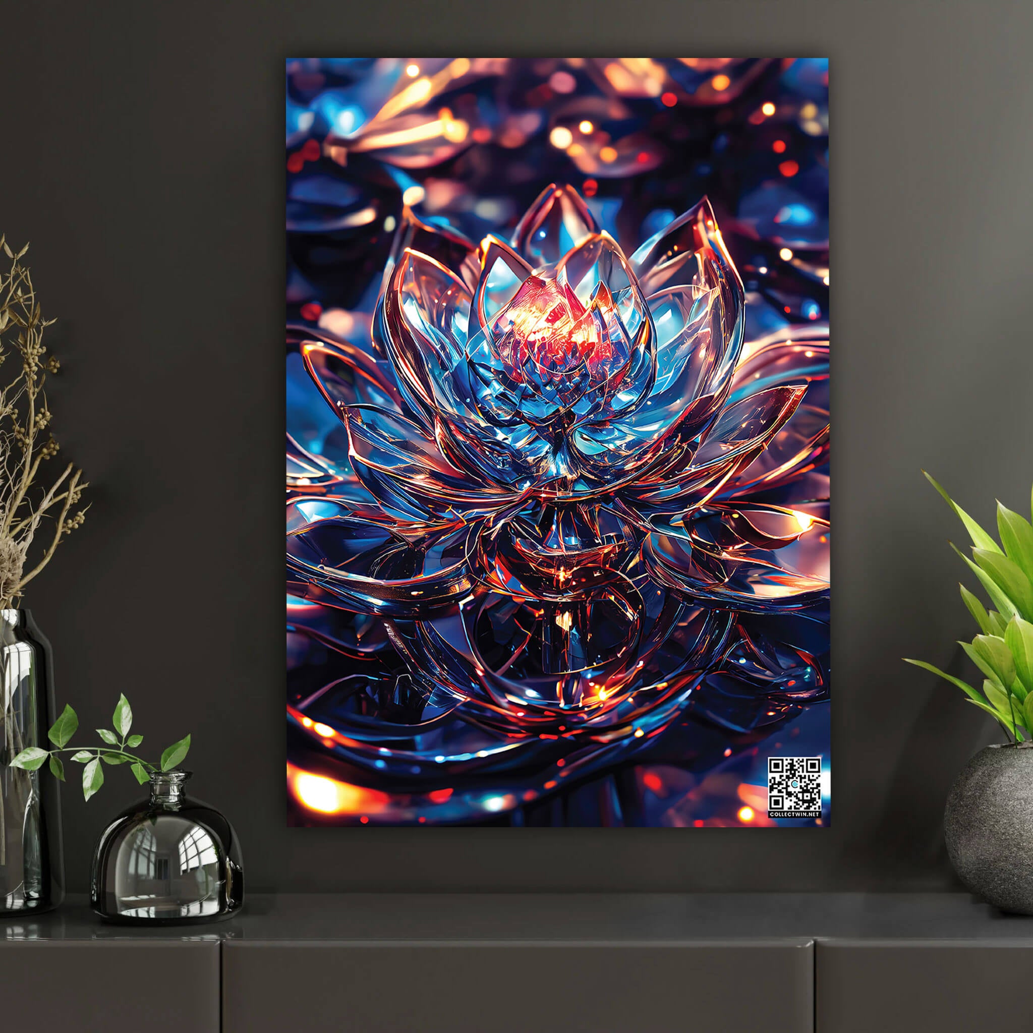 Crystal Lotus Radiance | Interactive AR Wall Art