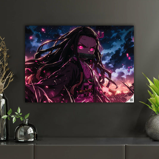 Nezuko’s Fiery Resolve | AR Anime Art Picture