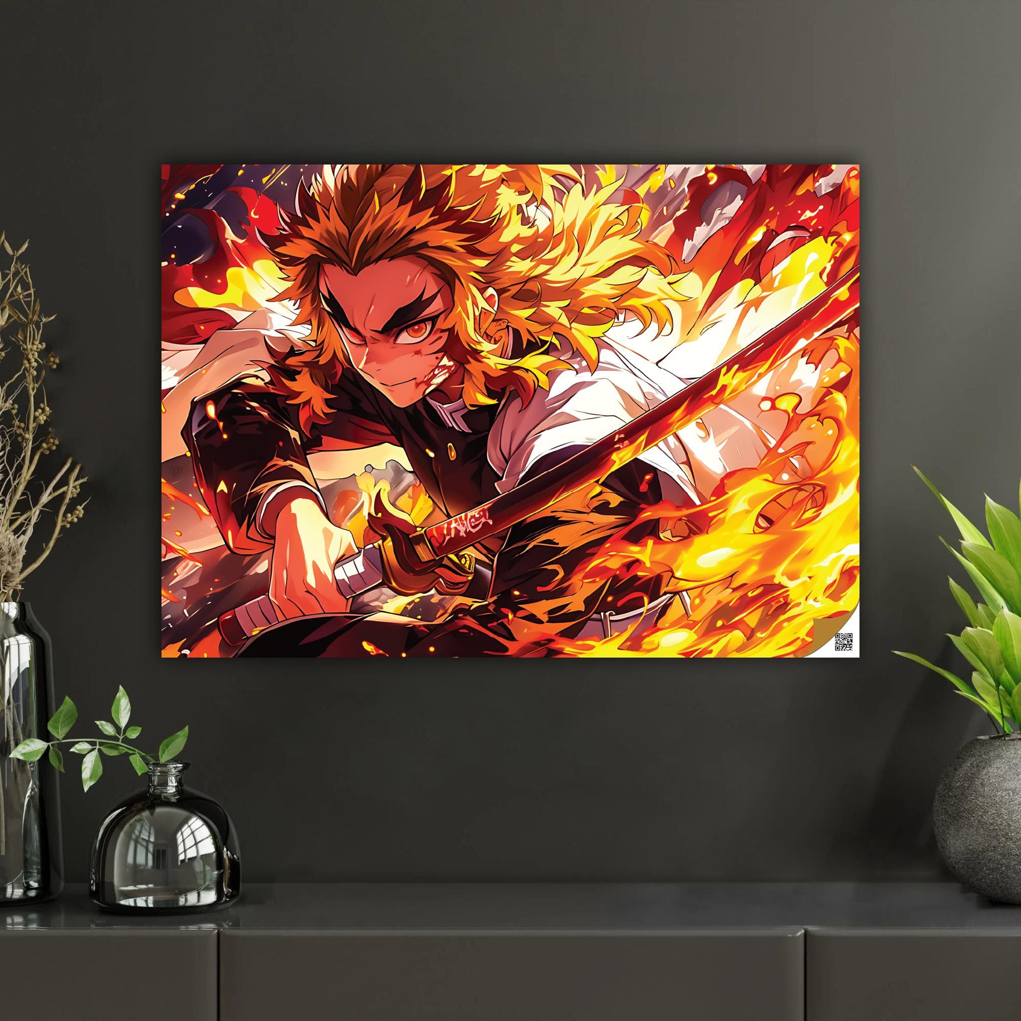 Rengoku’s Flaming Spirit | Interactive Augmented Reality Anime Art Print